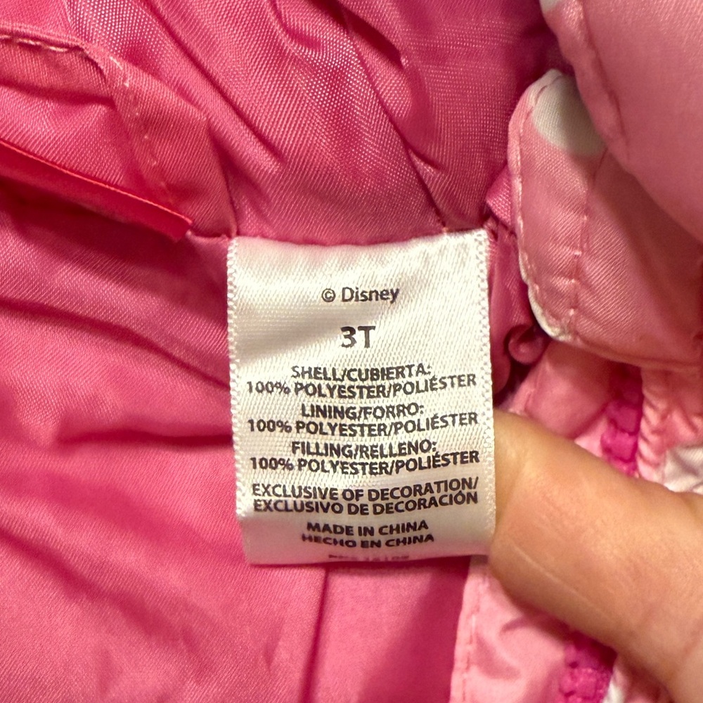 Disney junior Minnie Mouse Girls 3T zip up winter coat/jacket - Picture 5 of 12
